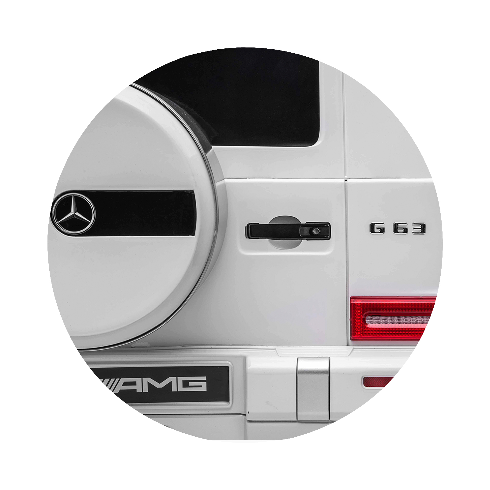 Electric SUV MERCEDES G63 for two children white EVA