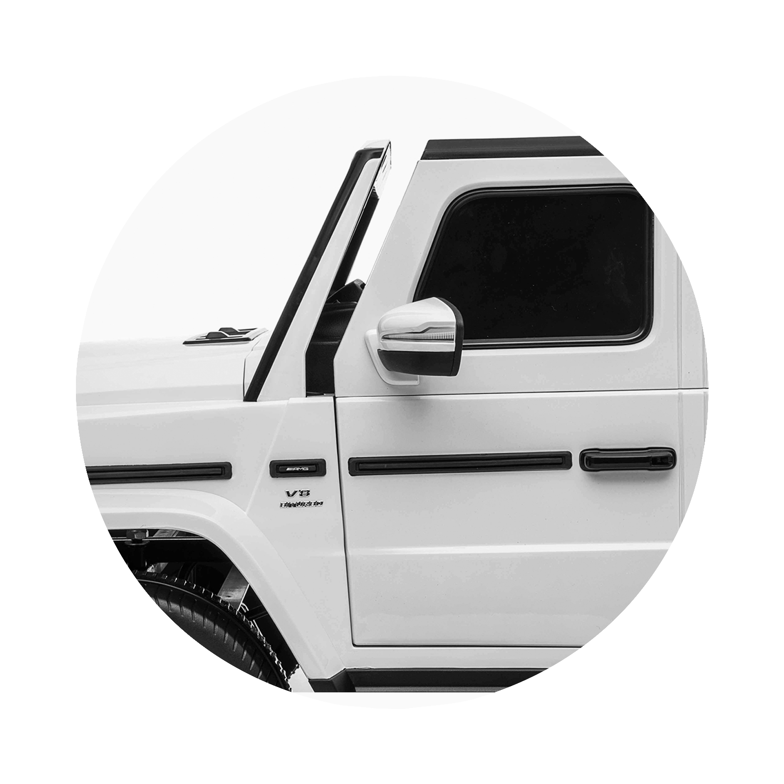 Electric SUV MERCEDES G63 for two children white EVA