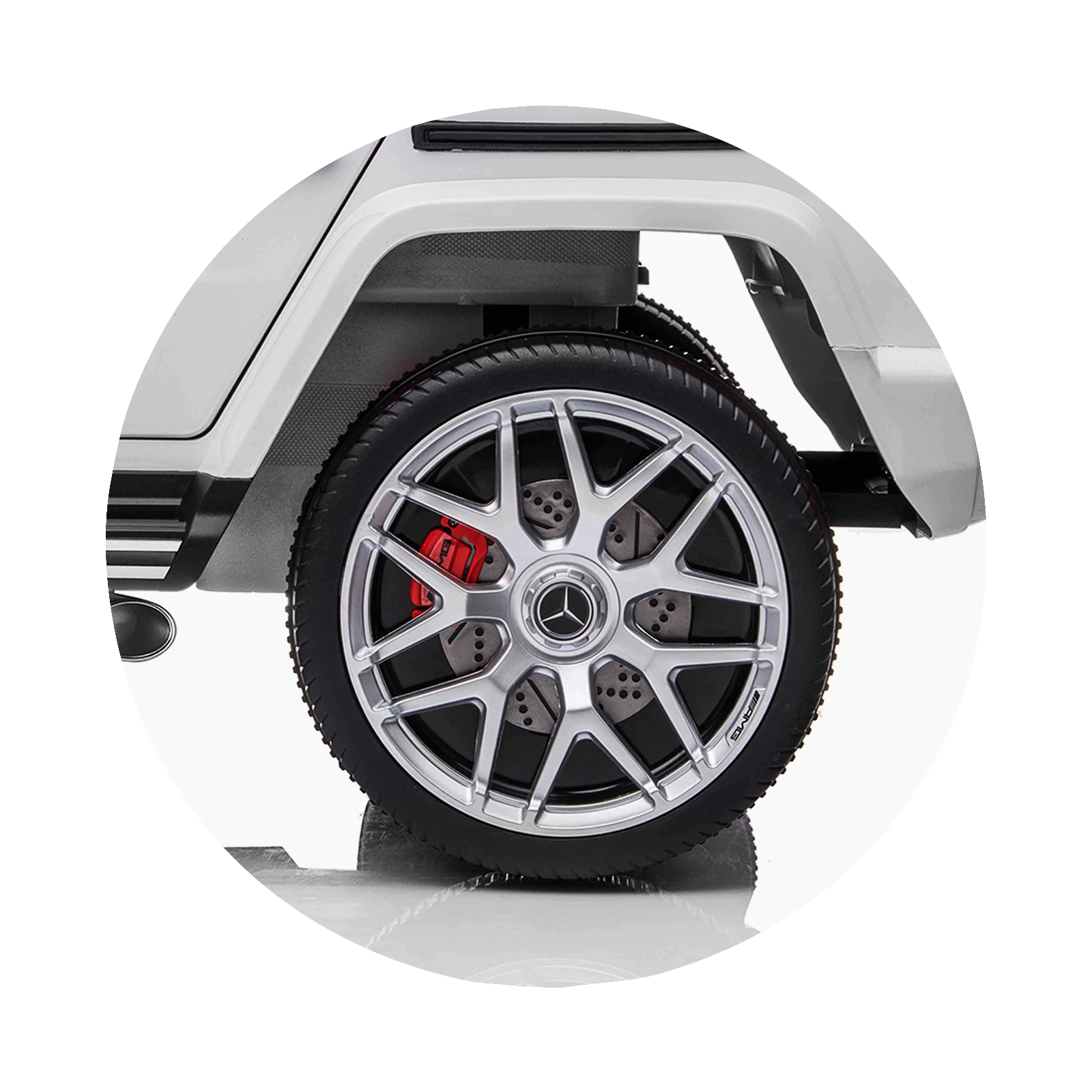Electric SUV MERCEDES G63 for two children white EVA