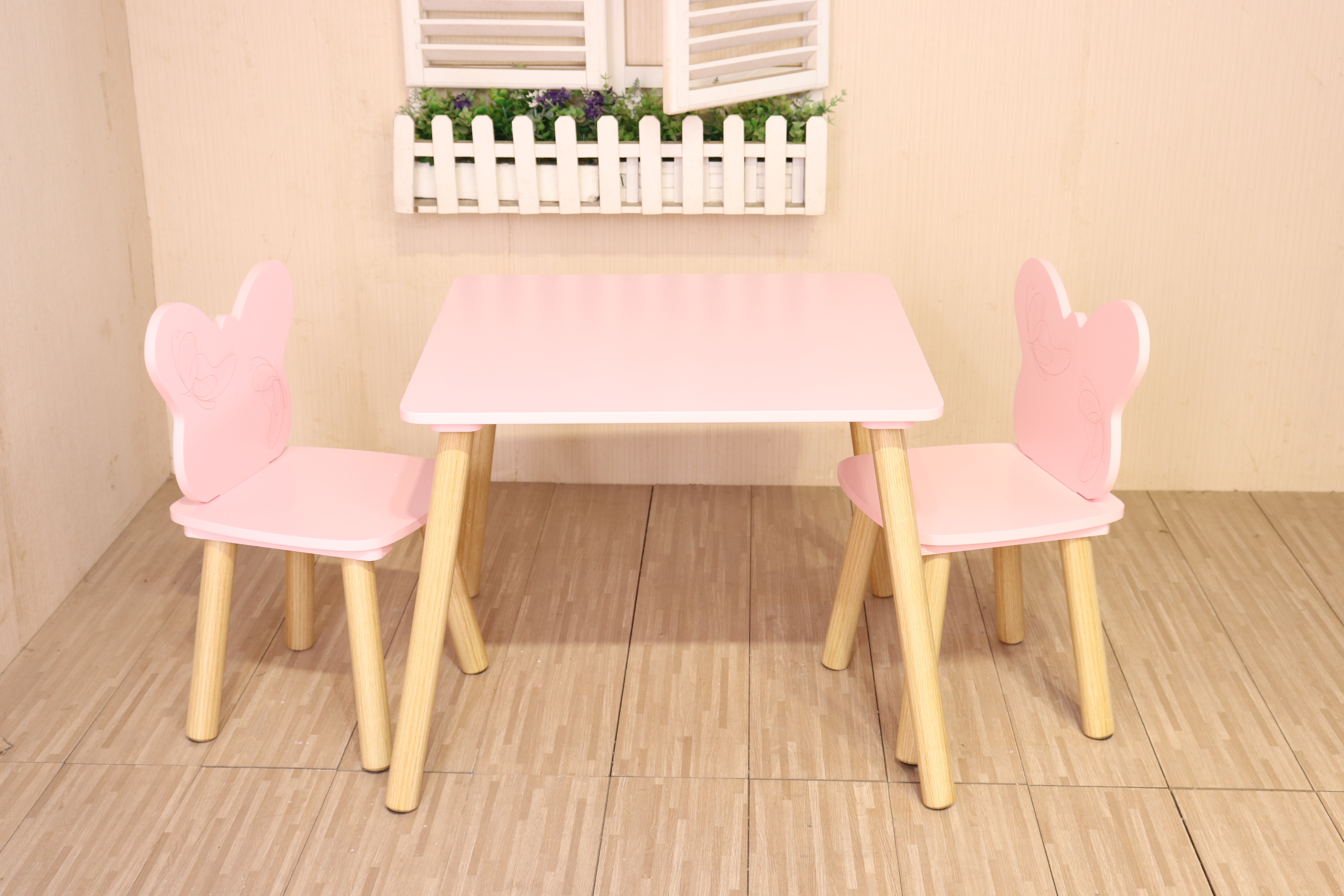 MDF butterfly table and two chairs set