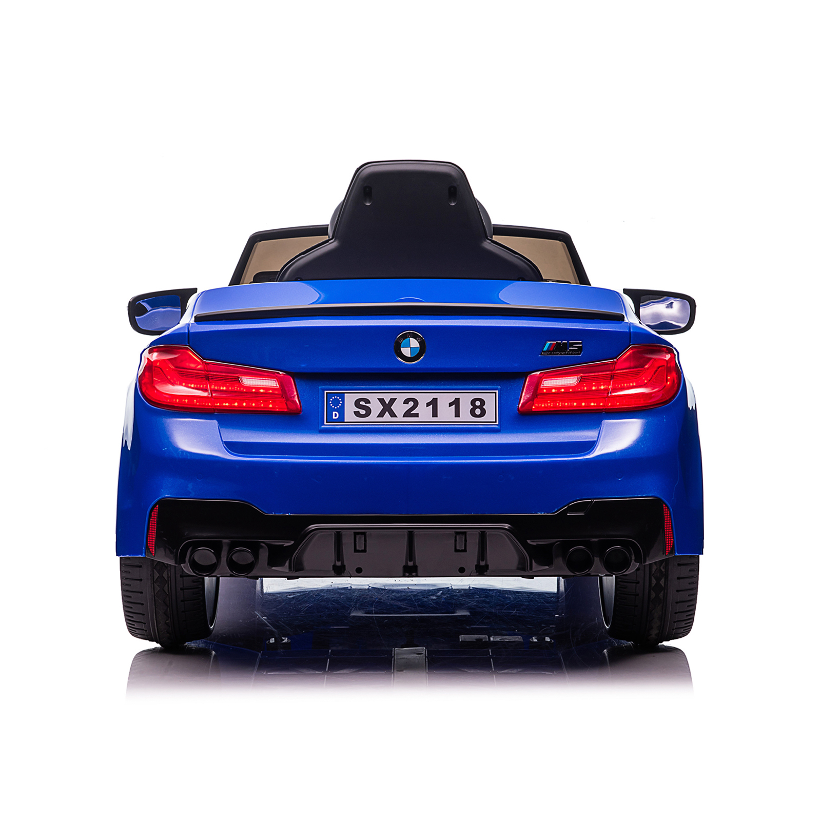 Electric car BMW M5 blue, EVA tires, leather
