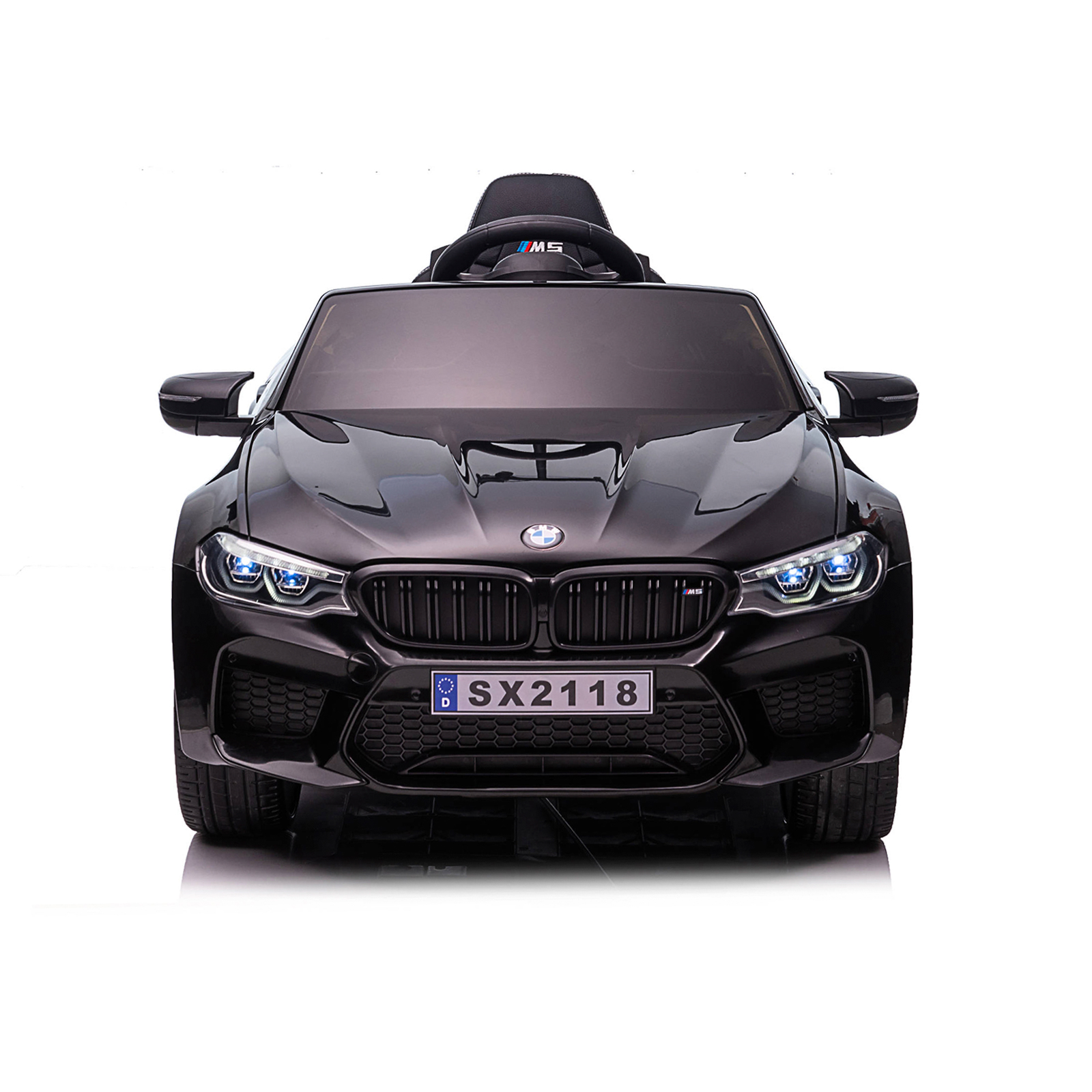 Electric car BMW M5 black, EVA tires, leather