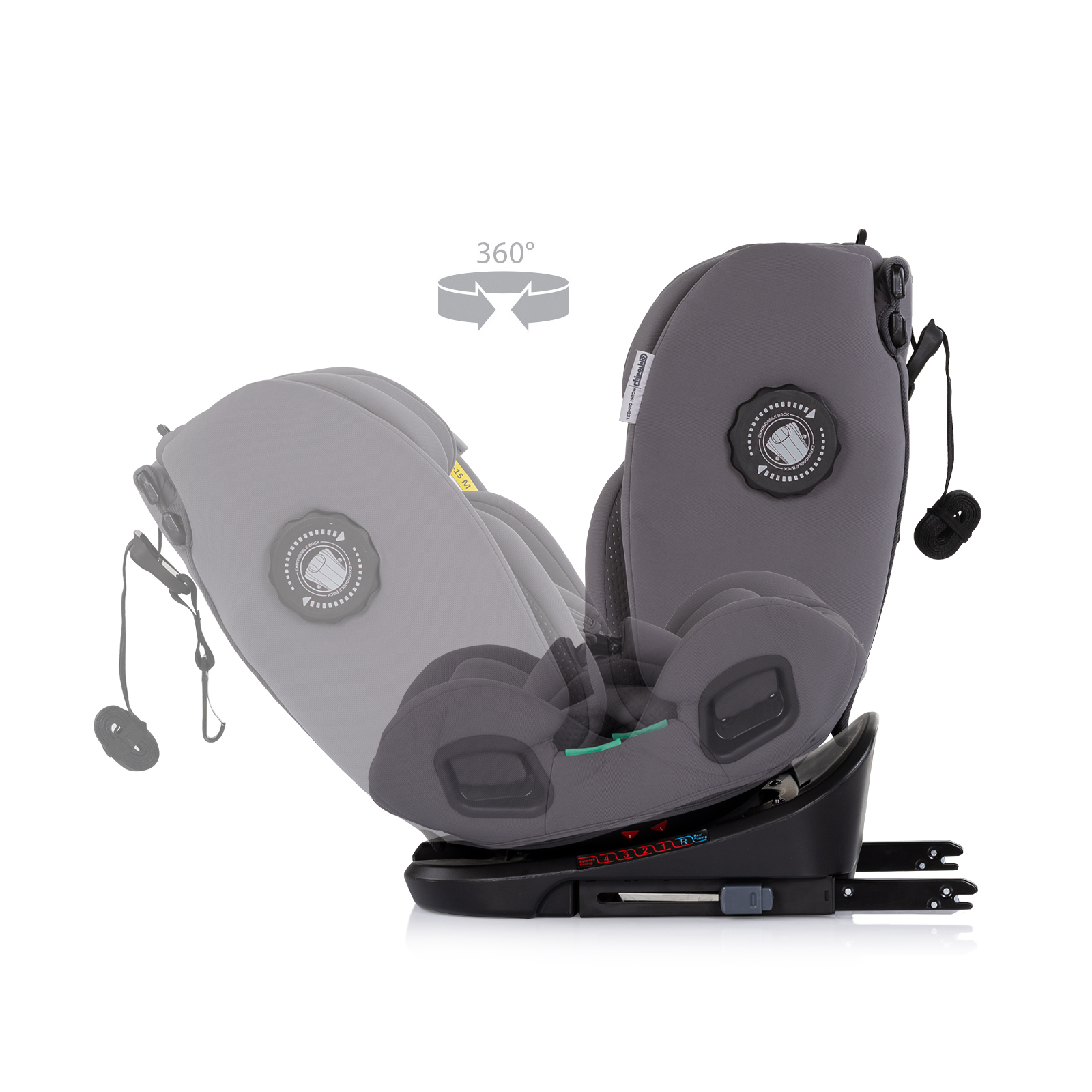 Stroller 360 I-size40-150 Techno iGROW gray