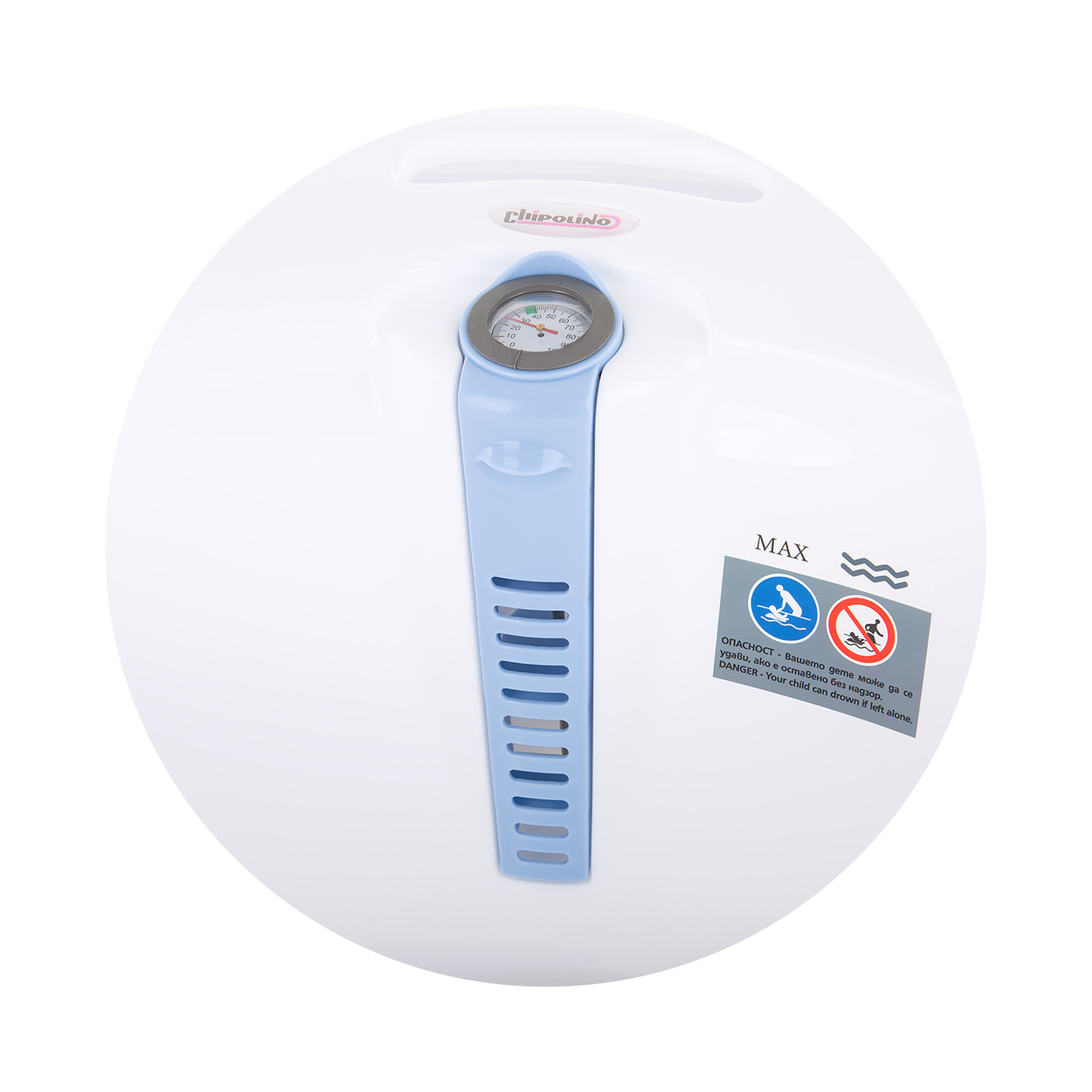 Бебешка вана с подложка и стойка Вела 87см синя