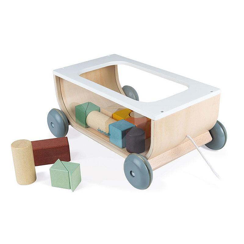 Wooden pull-along cart with blocks Sweet Cocoon
