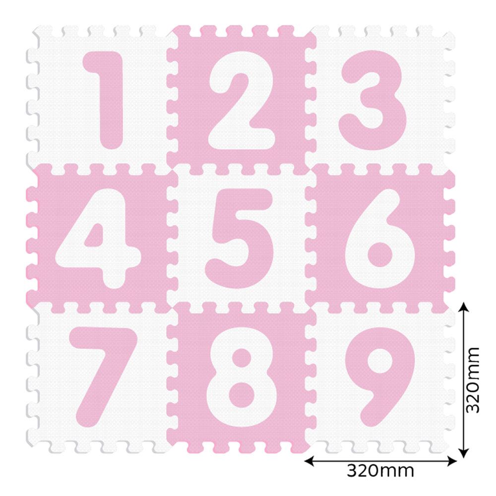 Sun Ta Toys Pink Antibacterial Soft Puzzle NUMBERS 9 Pieces