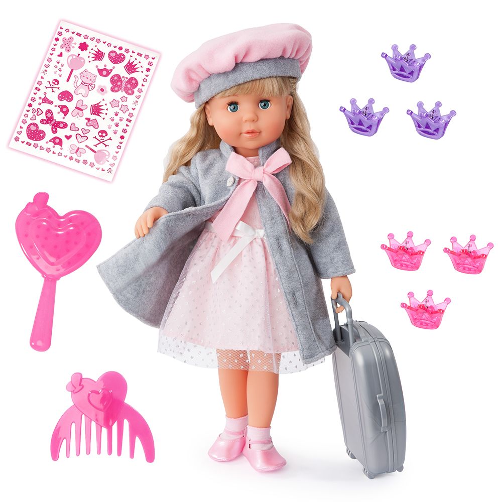 BAYER Singing and talking Maria doll with gray coat