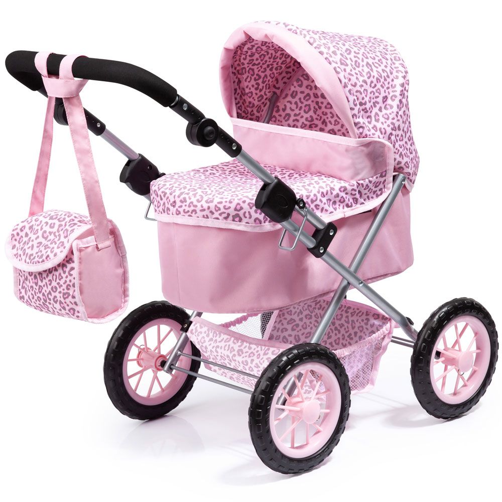 BAYER Doll stroller TRENDY with bag pink