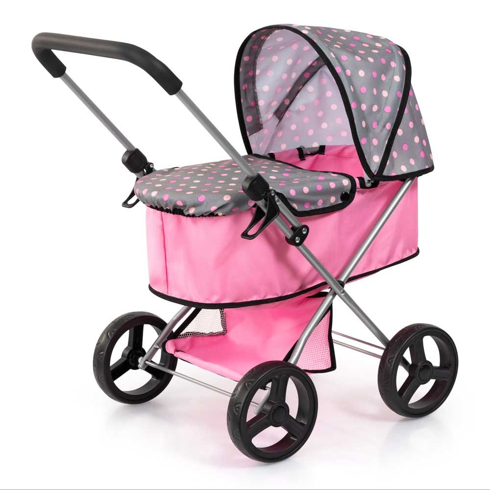 BAYER Doll stroller GO gray-pink
