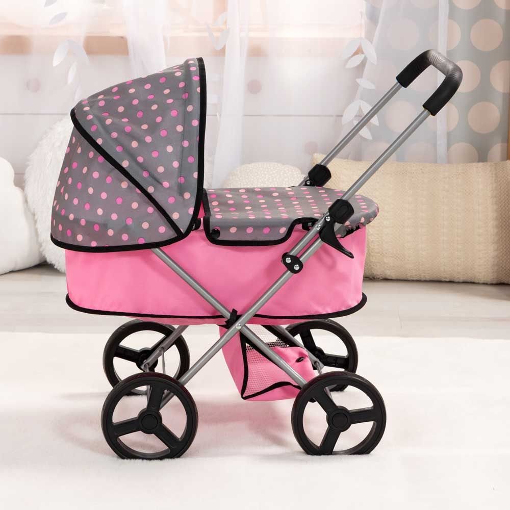 BAYER Doll stroller GO gray-pink