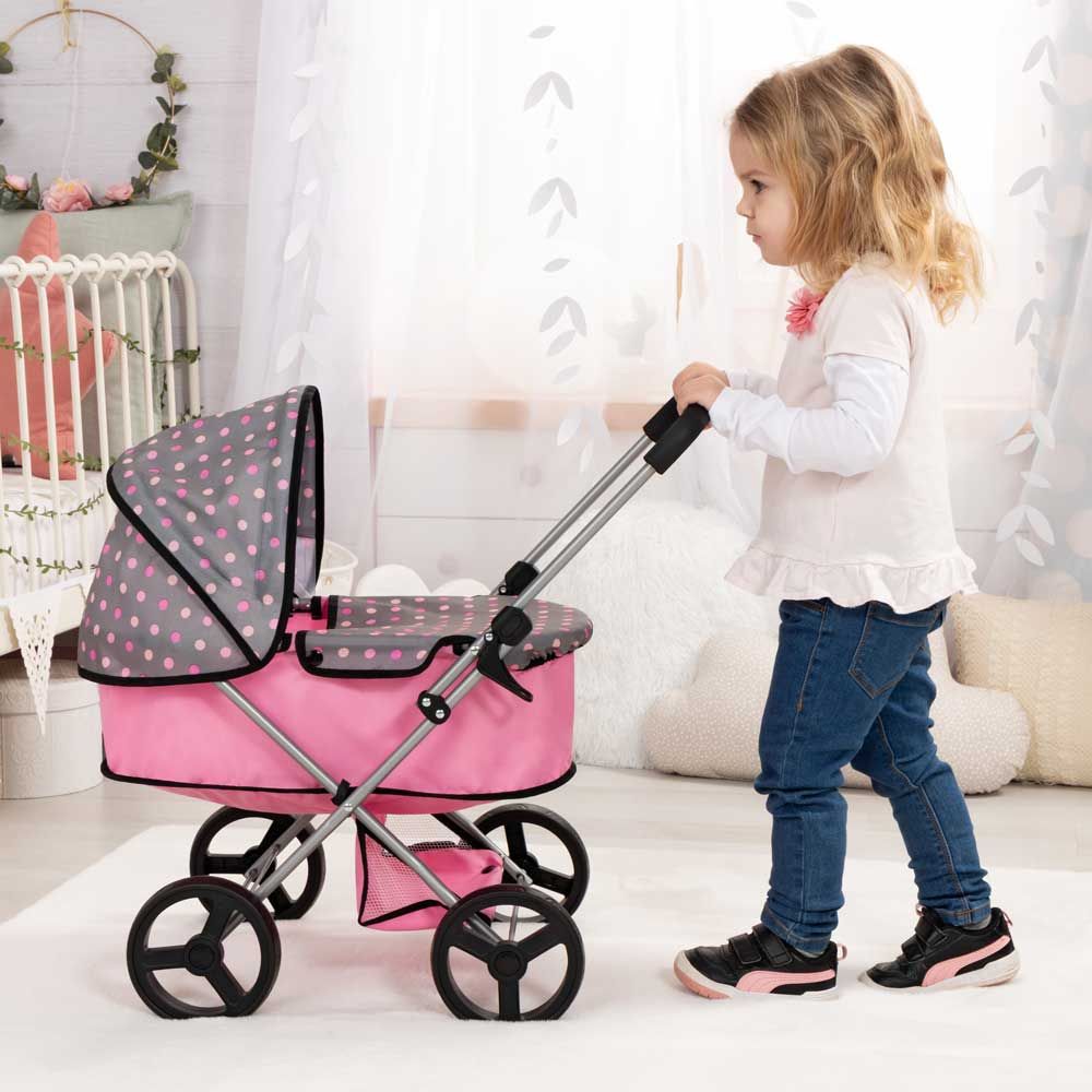 BAYER Doll stroller GO gray-pink