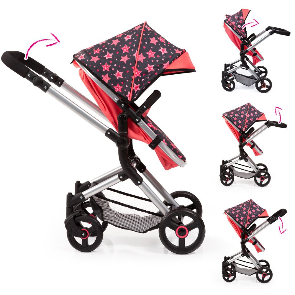 BAYER Red NEO VARIO Transforming Doll Stroller with Bag