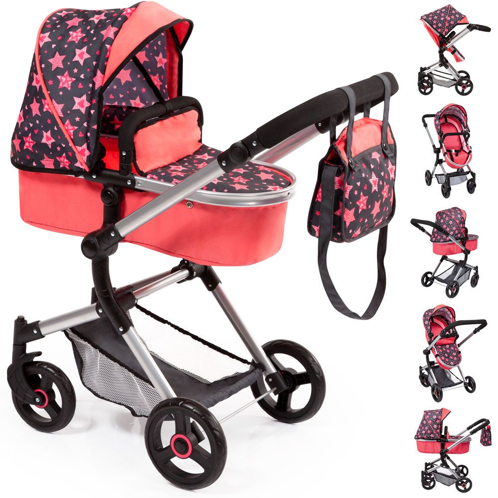 BAYER Red NEO VARIO Transforming Doll Stroller with Bag