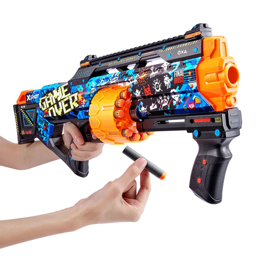 X Shot SKINS Last Stand Mega Blaster Drum with 16 Soft Arrows