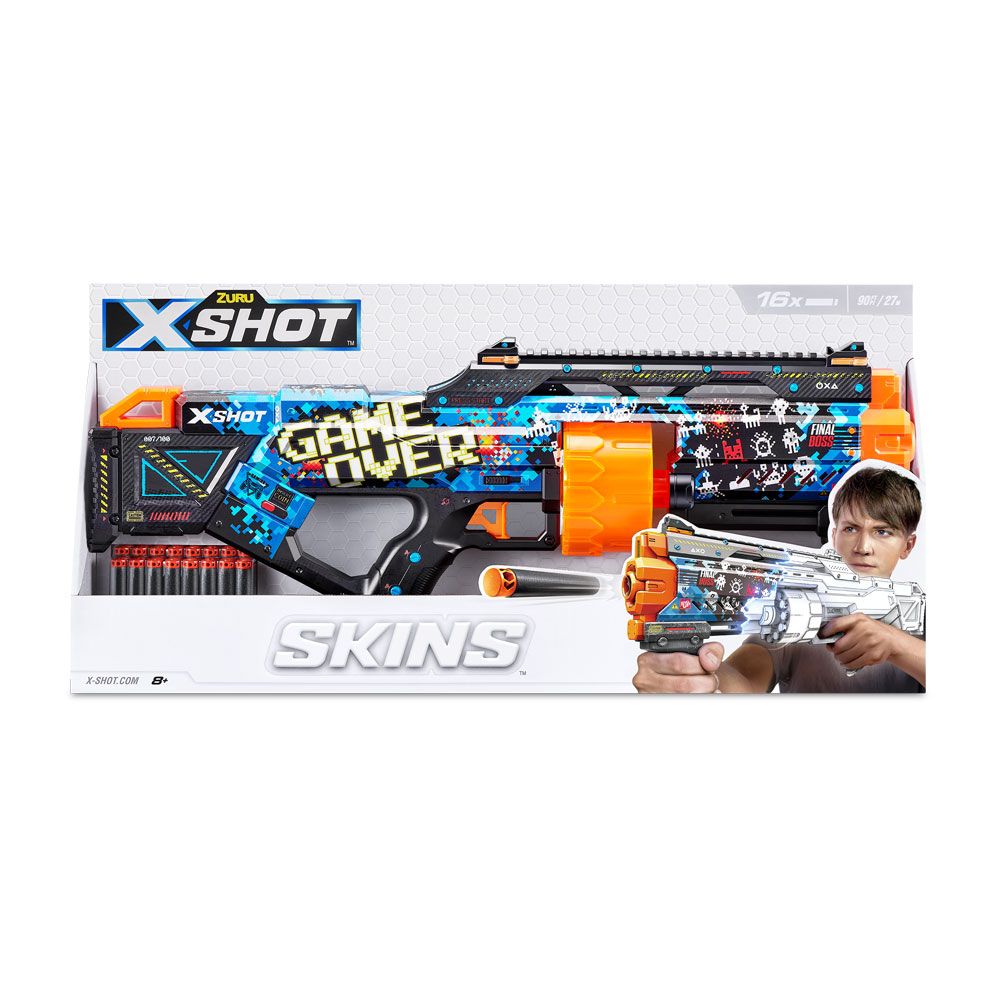 X Shot SKINS Last Stand Mega Blaster Drum with 16 Soft Arrows