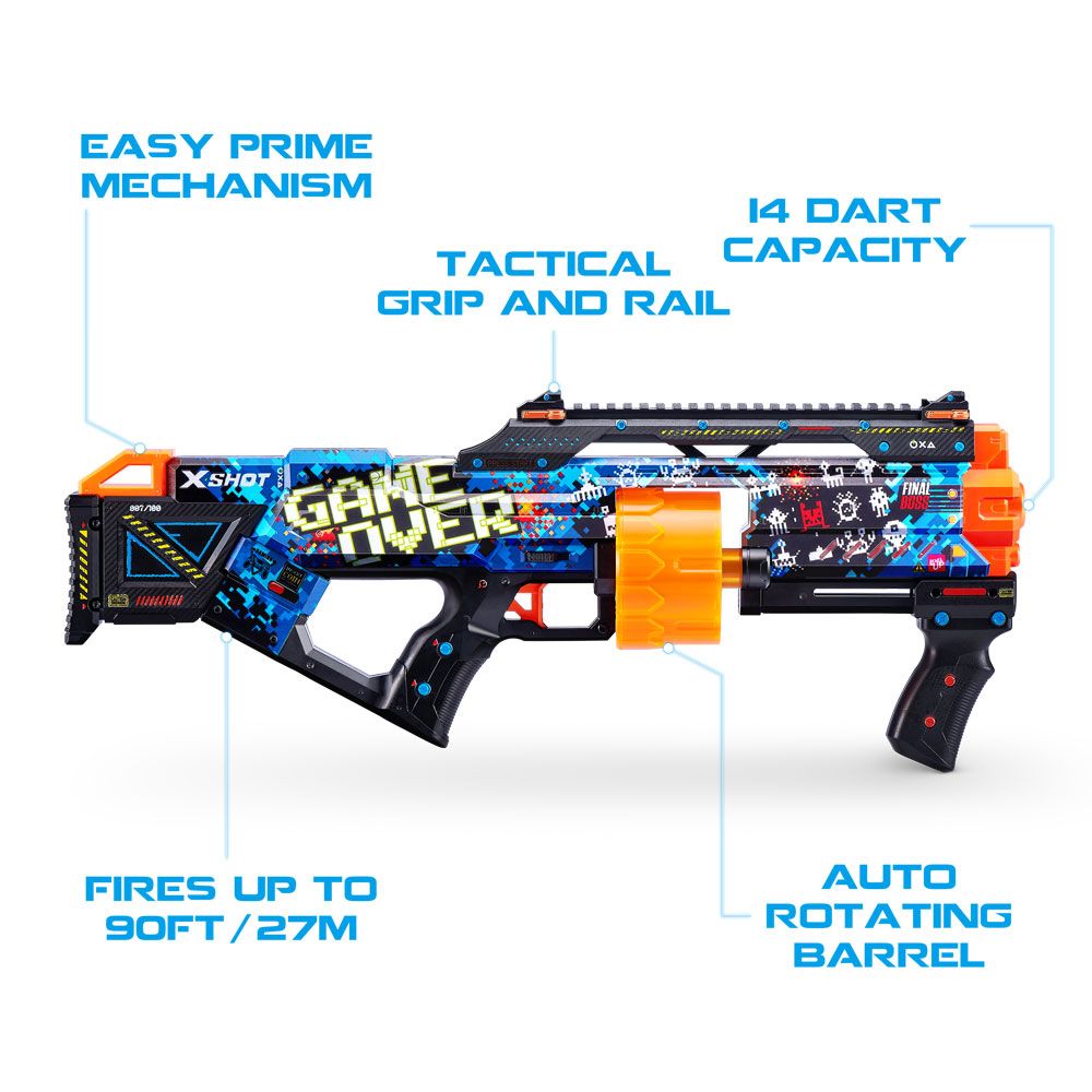 X Shot SKINS Last Stand Mega Blaster Drum with 16 Soft Arrows