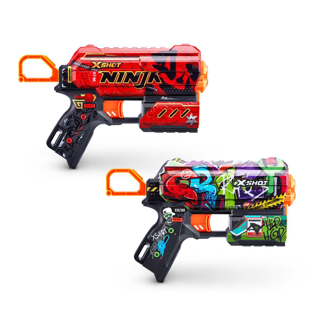 X Shot SKINS Two blasters with 16 soft Flux arrows