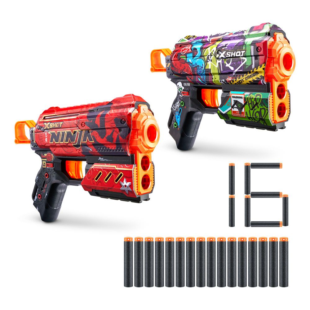 X Shot SKINS Two blasters with 16 soft Flux arrows