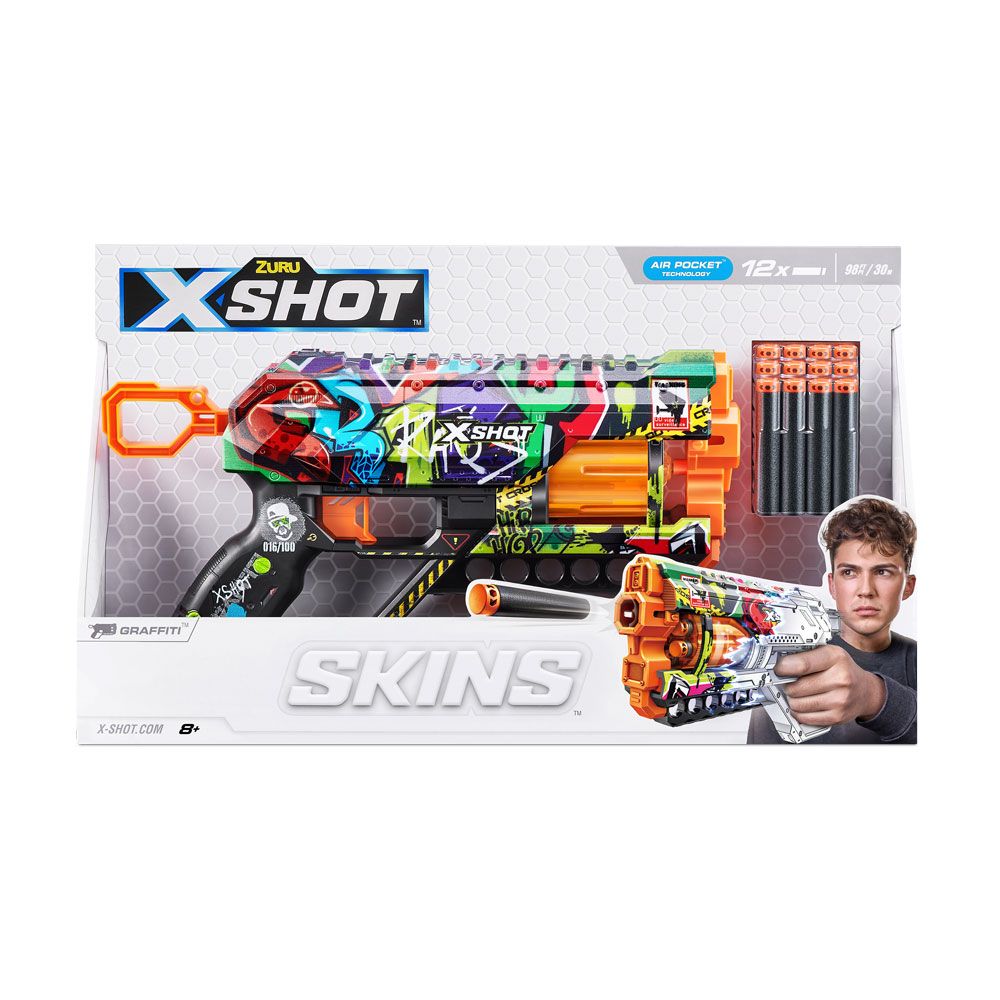 X Shot SKINS Бластер с 12 меки стрели Griefer