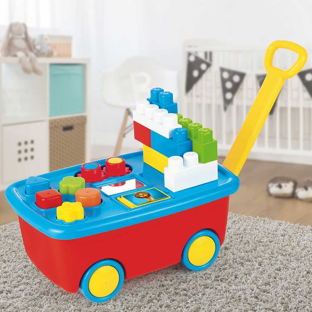 DOLU Занимателна количка сортер с форми и кубчета