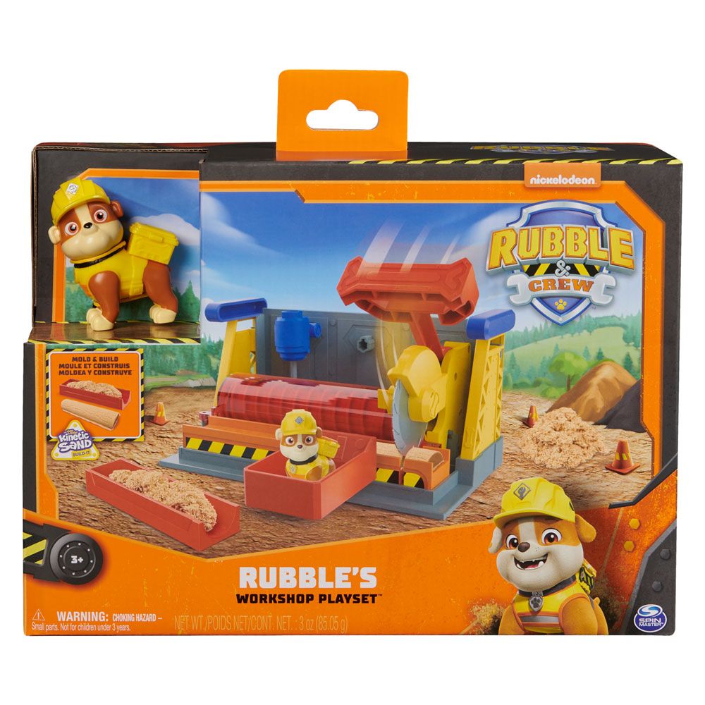 Paw Patrol Rubble and Crew Rubble's Kinetic Sand Workshop