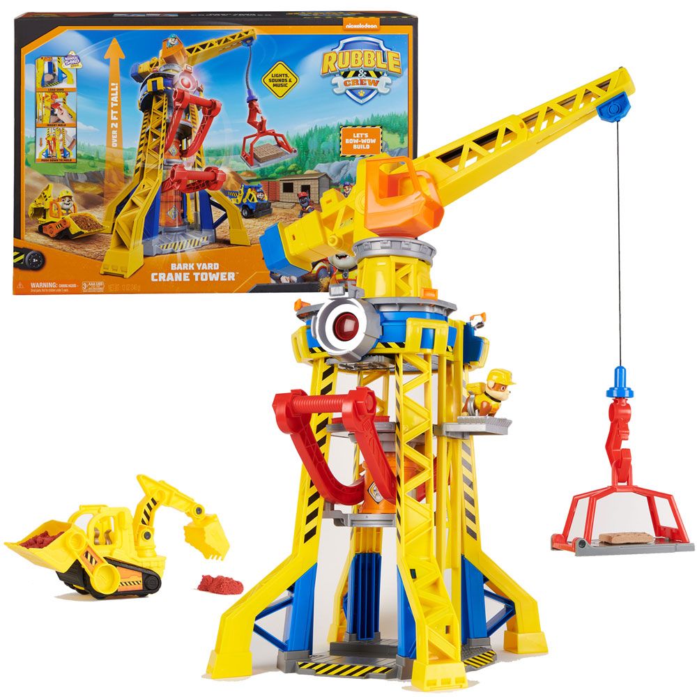 Paw Patrol Rubble and Crew Crane with sound and light effects, mini bulldozer and puppy