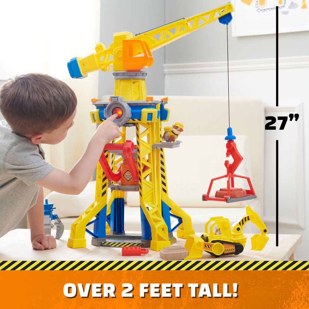 Paw Patrol Rubble and Crew Crane with sound and light effects, mini bulldozer and puppy