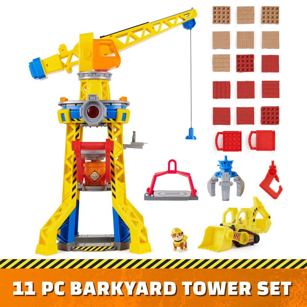 Paw Patrol Rubble and Crew Crane with sound and light effects, mini bulldozer and puppy