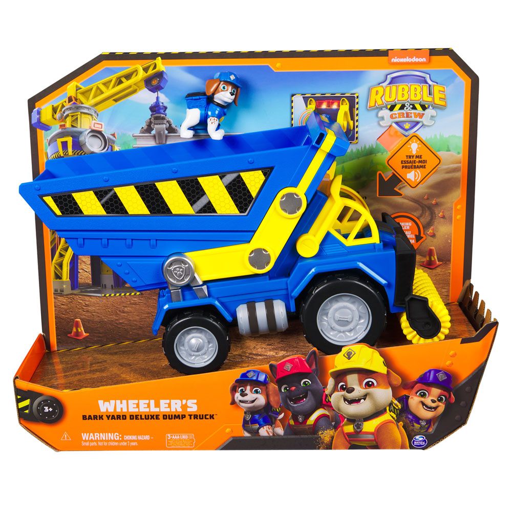 Paw Patrol Rubble and Crew Construction Truck with Sound and Light Effects and Wheeler Puppy