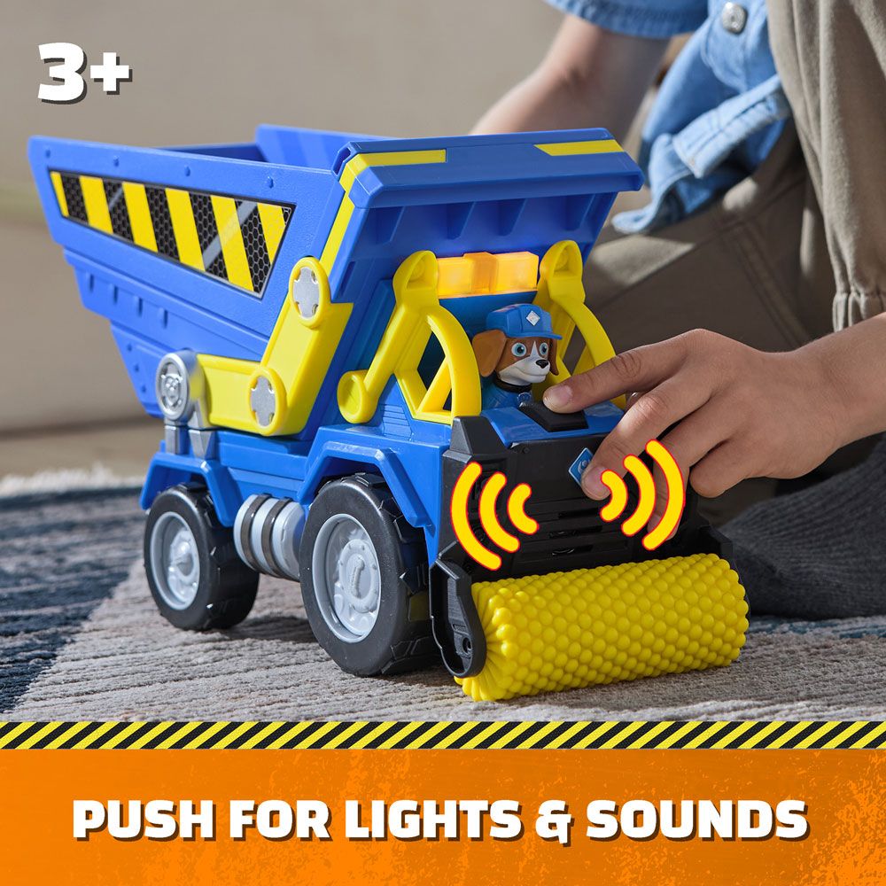Paw Patrol Rubble and Crew Construction Truck with Sound and Light Effects and Wheeler Puppy