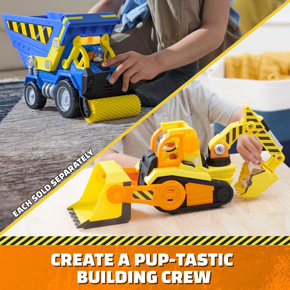 Paw Patrol Rubble and Crew Construction Truck with Sound and Light Effects and Wheeler Puppy