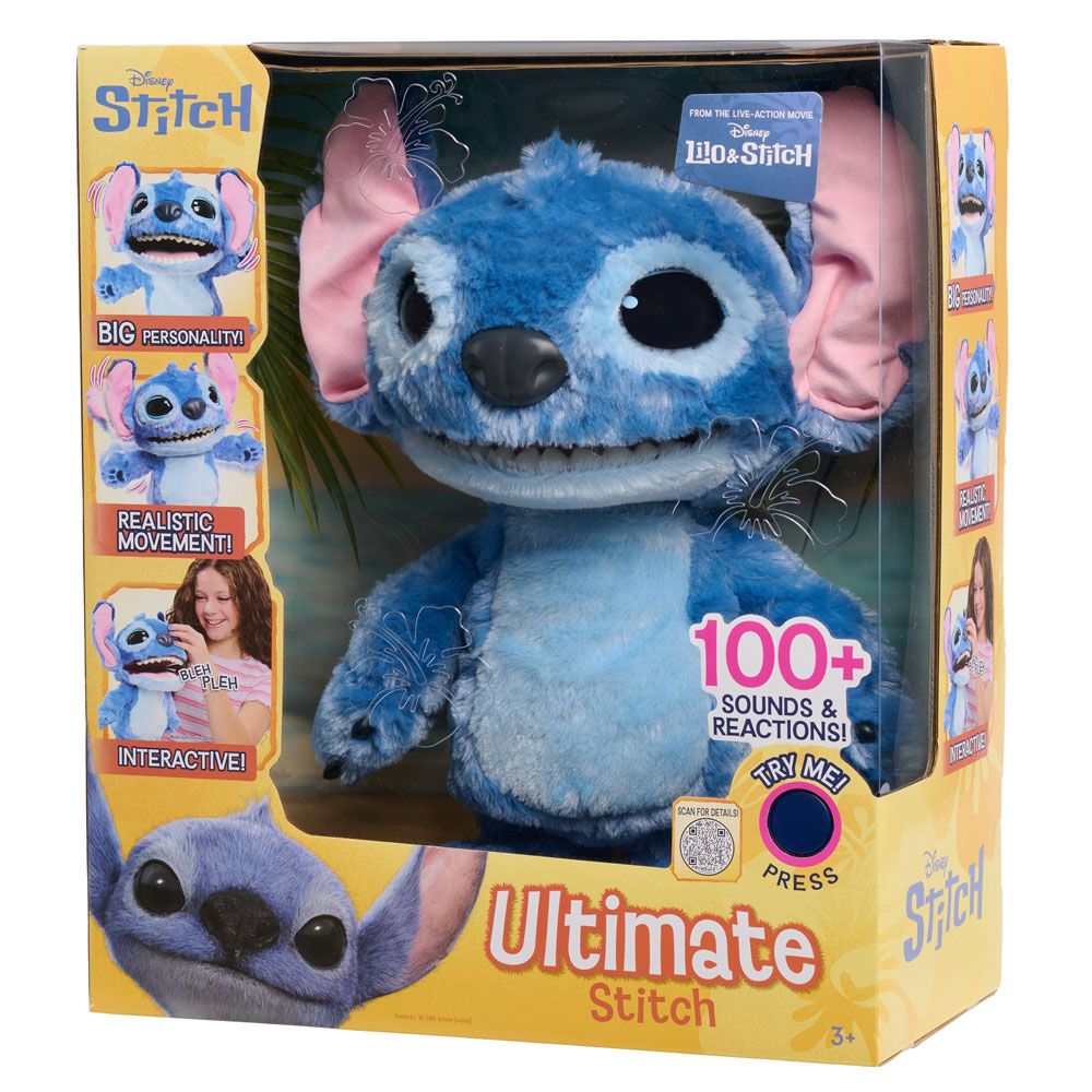 STITCH ULTIMATE Interactive Dancing Plush Figure 43cm with 100 Sounds and Reactions