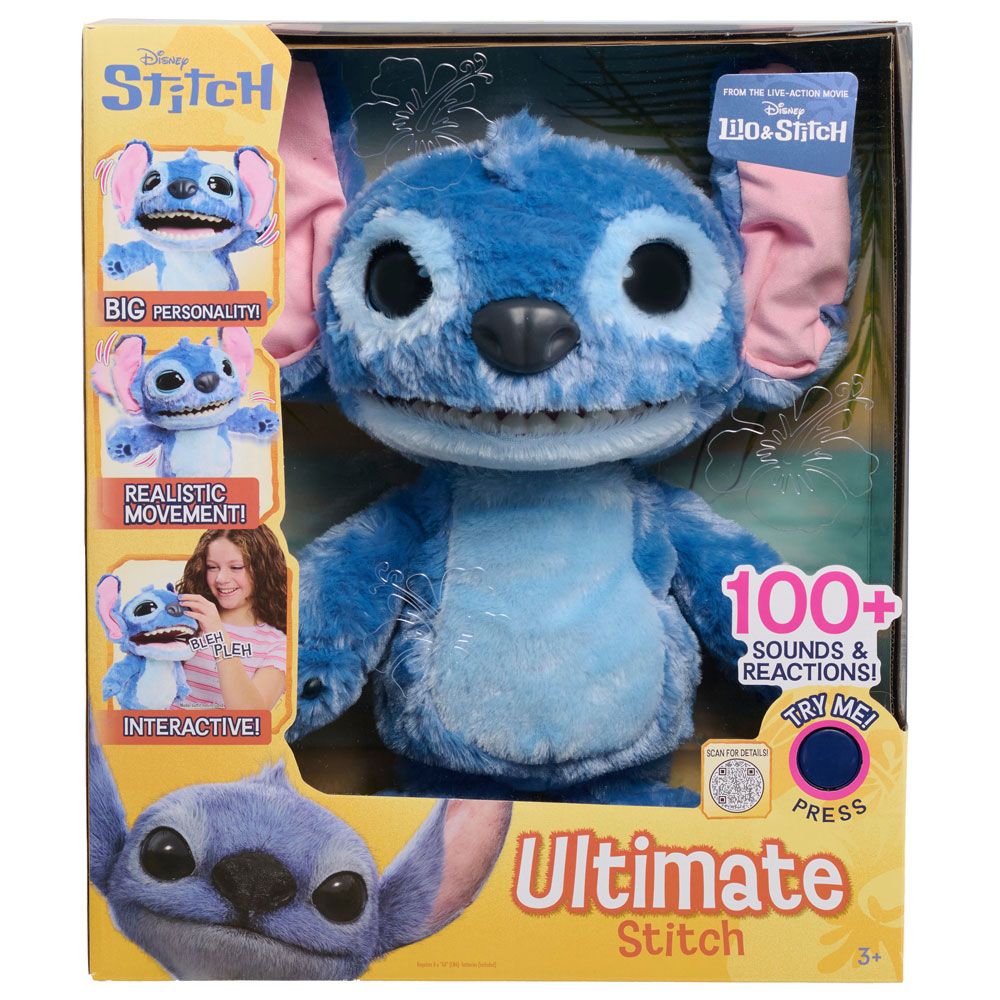 STITCH ULTIMATE Interactive Dancing Plush Figure 43cm with 100 Sounds and Reactions