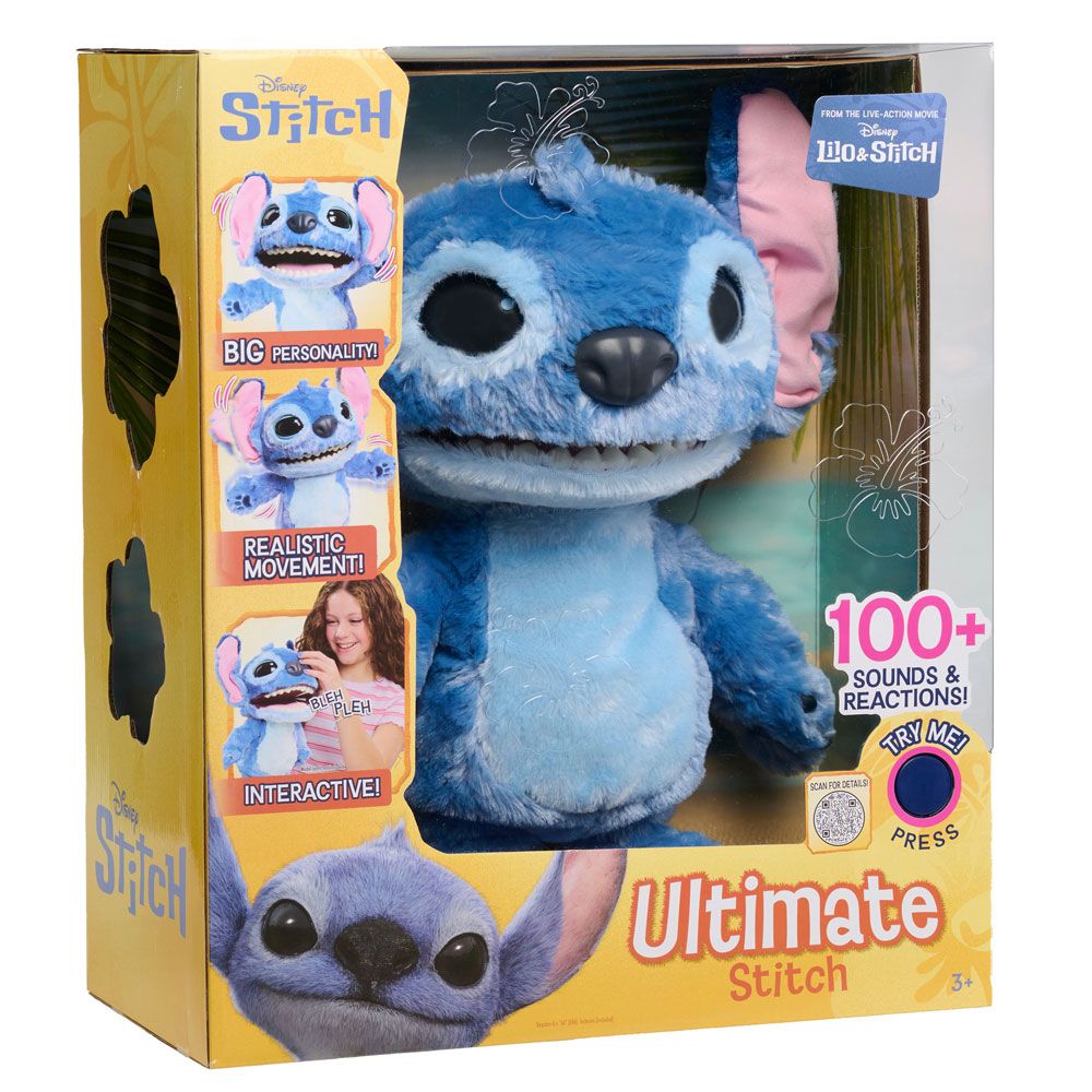 STITCH ULTIMATE Interactive Dancing Plush Figure 43cm with 100 Sounds and Reactions