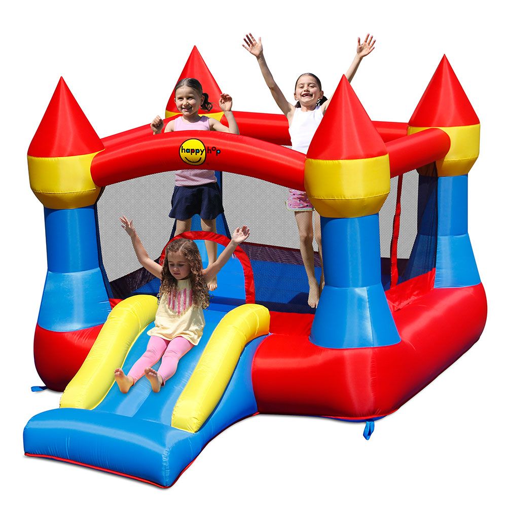 HAPPY HOP Trampoline castle with slide and pump 365x265x215