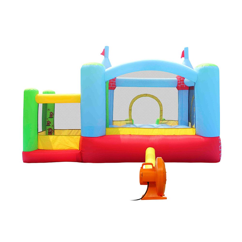 HAPPY HOP Trampoline castle with slide, balls and pump 325x300x220