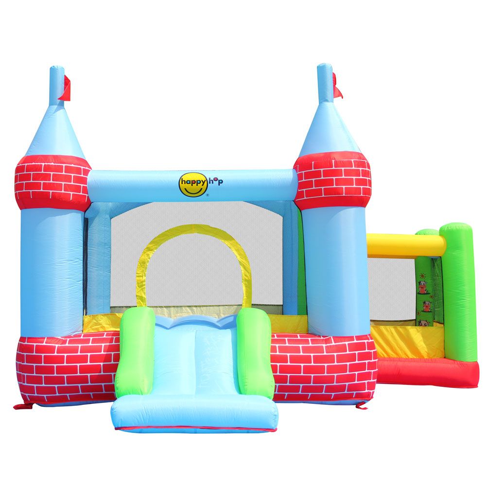 HAPPY HOP Trampoline castle with slide, balls and pump 325x300x220