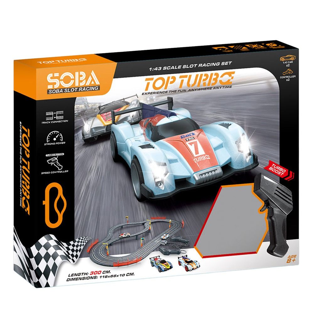 SOBA Top Turbo Състезателна Писта с 2 Коли 1:43 300см.