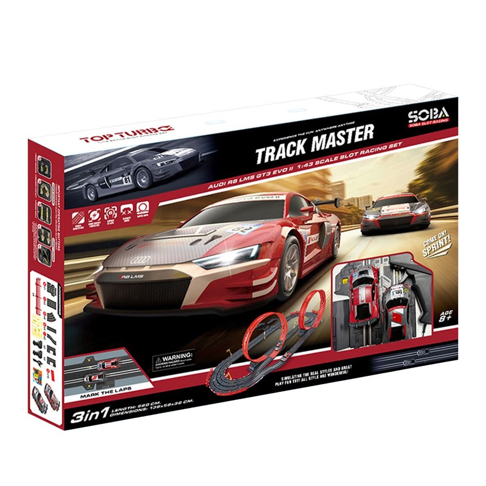 SOBA Top Turbo Audi Състезателна Писта с 2 Коли 1:43 560см.