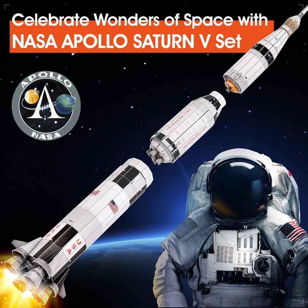 CubicFun Пъзел 3D NASA Ракета Apollo Saturn V 136ч.