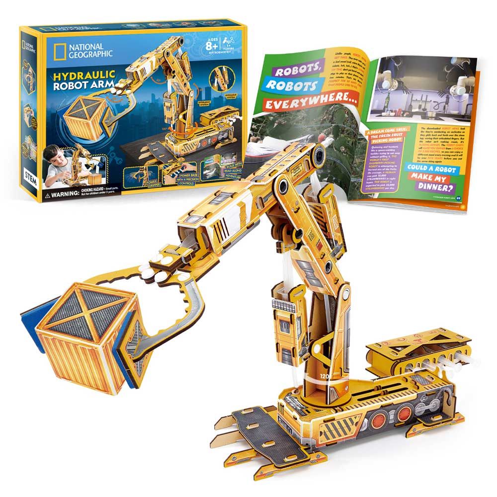 CubicFun 3D Puzzle National Geographic STEM Robot with hydraulic arm