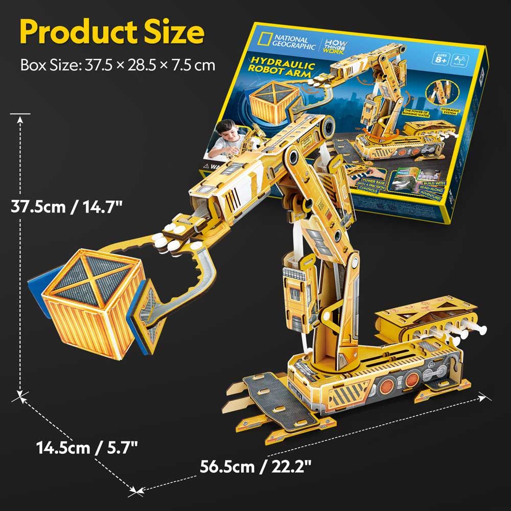 CubicFun 3D Puzzle National Geographic STEM Robot with hydraulic arm