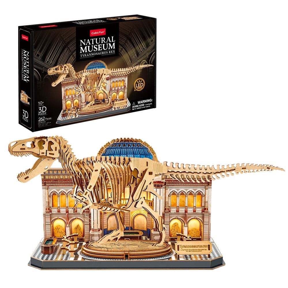 Cubic Fun Пъзел 3D Natural Museum Скелет на T-REX с LED светлини