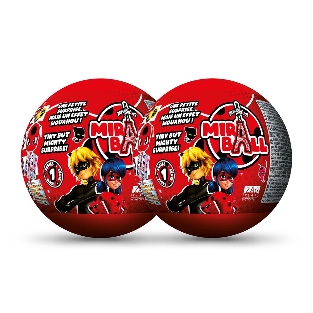 MIRACULOUS Ladybug and Cat Surprise Plush Toy Ball Miraball M14025/14007