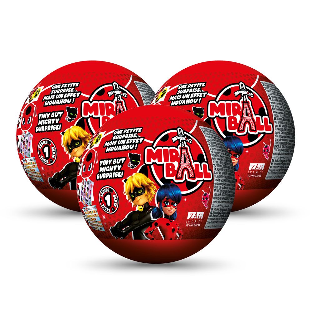 MIRACULOUS Ladybug and Cat Surprise Plush Toy Ball Miraball M14025/14007