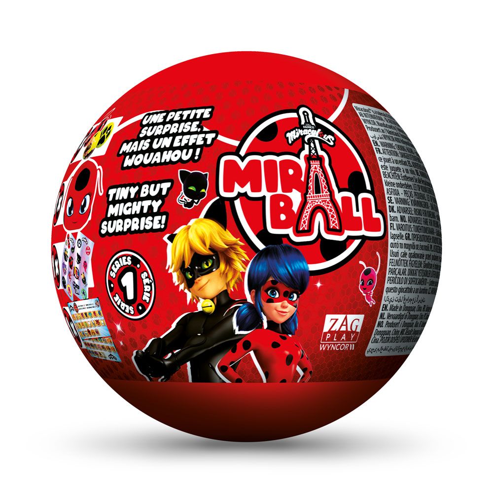 MIRACULOUS Ladybug and Cat Surprise Plush Toy Ball Miraball M14025/14007