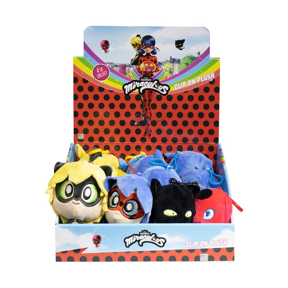PMI Miraculous Ladybug and Cat Plush Figure Keychain