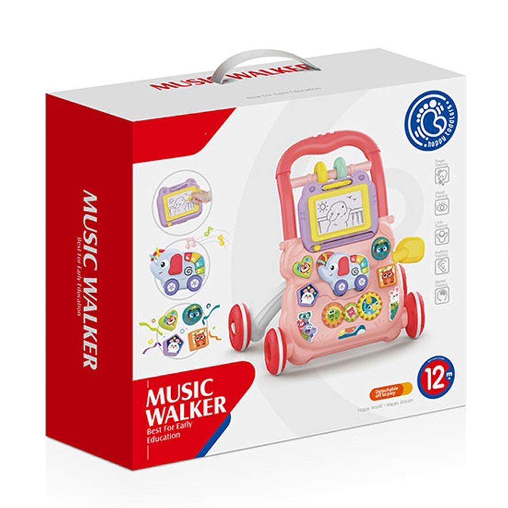 Huanger Музикална проходилка Happy Toddlers розова