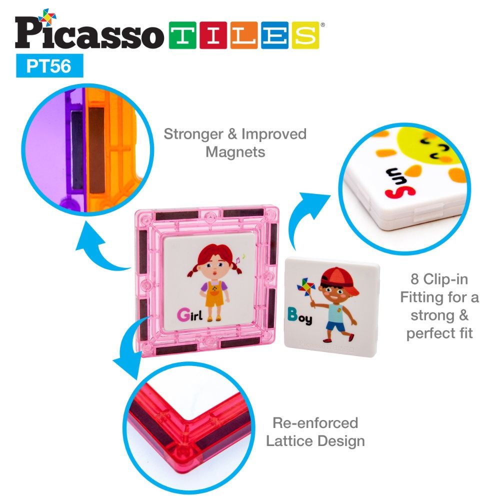 Picasso Magnetic Constructor Learn and Play 56 pieces