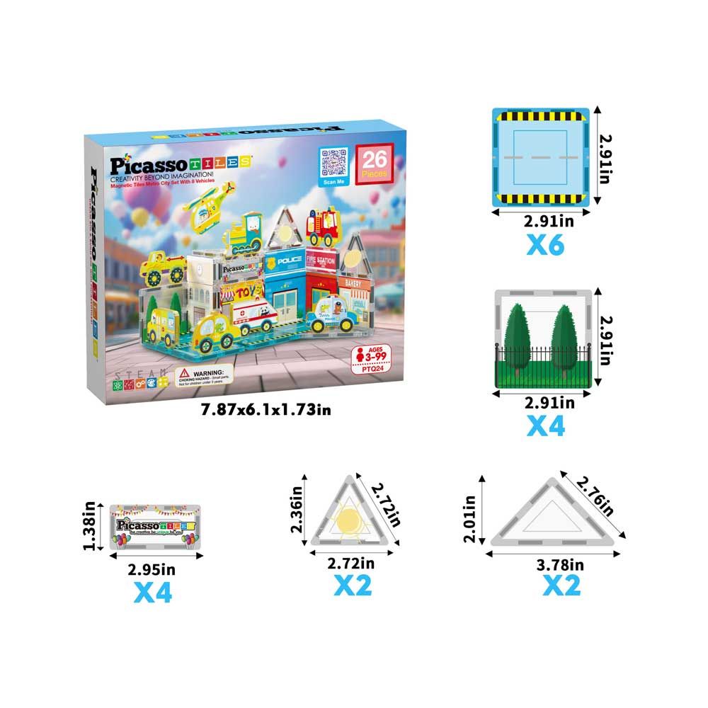 Picasso STEAM Magnetic constructor City traffic 26 pieces